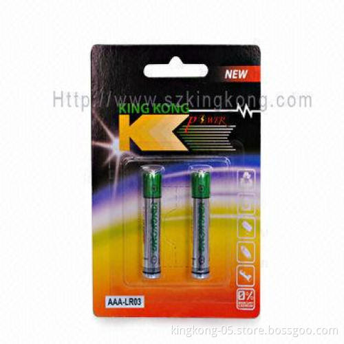 AAA Lr03 Alkaline Batteries with 130mins Blister Card